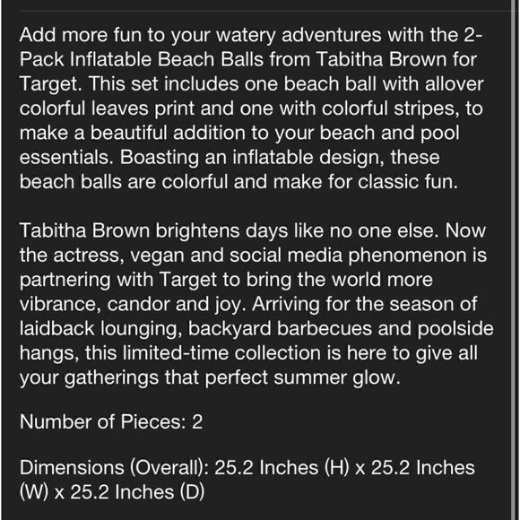 Tabitha Brown Beach Ball Set - Picture 5 of 6